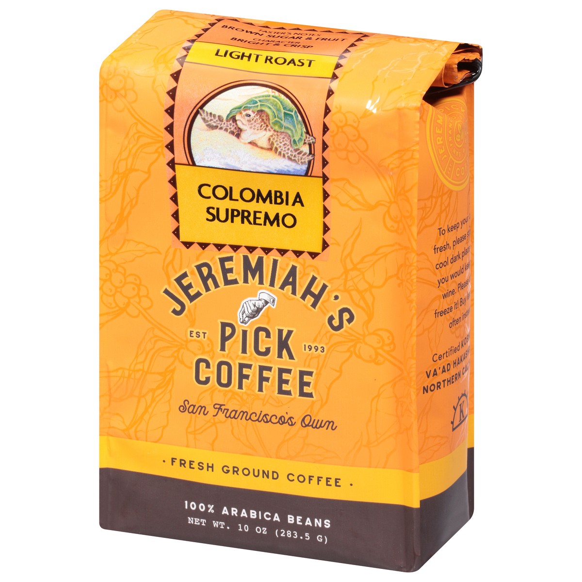slide 7 of 9, Jeremiah's Pick Coffee Ground Light Roast Colombia Supremo Coffee 10 oz, 10 oz