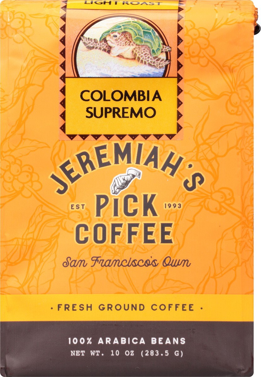 slide 3 of 9, Jeremiah's Pick Coffee Ground Light Roast Colombia Supremo Coffee 10 oz, 10 oz