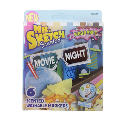 slide 1 of 1, Mr. Sketch Movie Night Scented Chisel Tip Assorted Markers, 6 ct