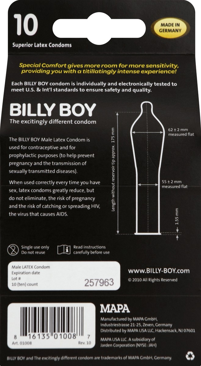 slide 3 of 7, Billy Boy Condoms 10 ea, 10 ct