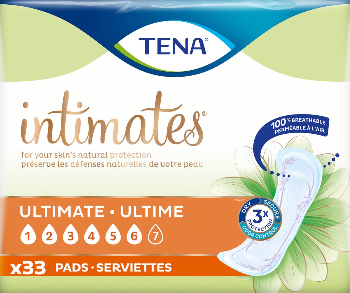 slide 2 of 3, Tena Intimates Ultimate Regular Pad, 33 Count, 33 ct