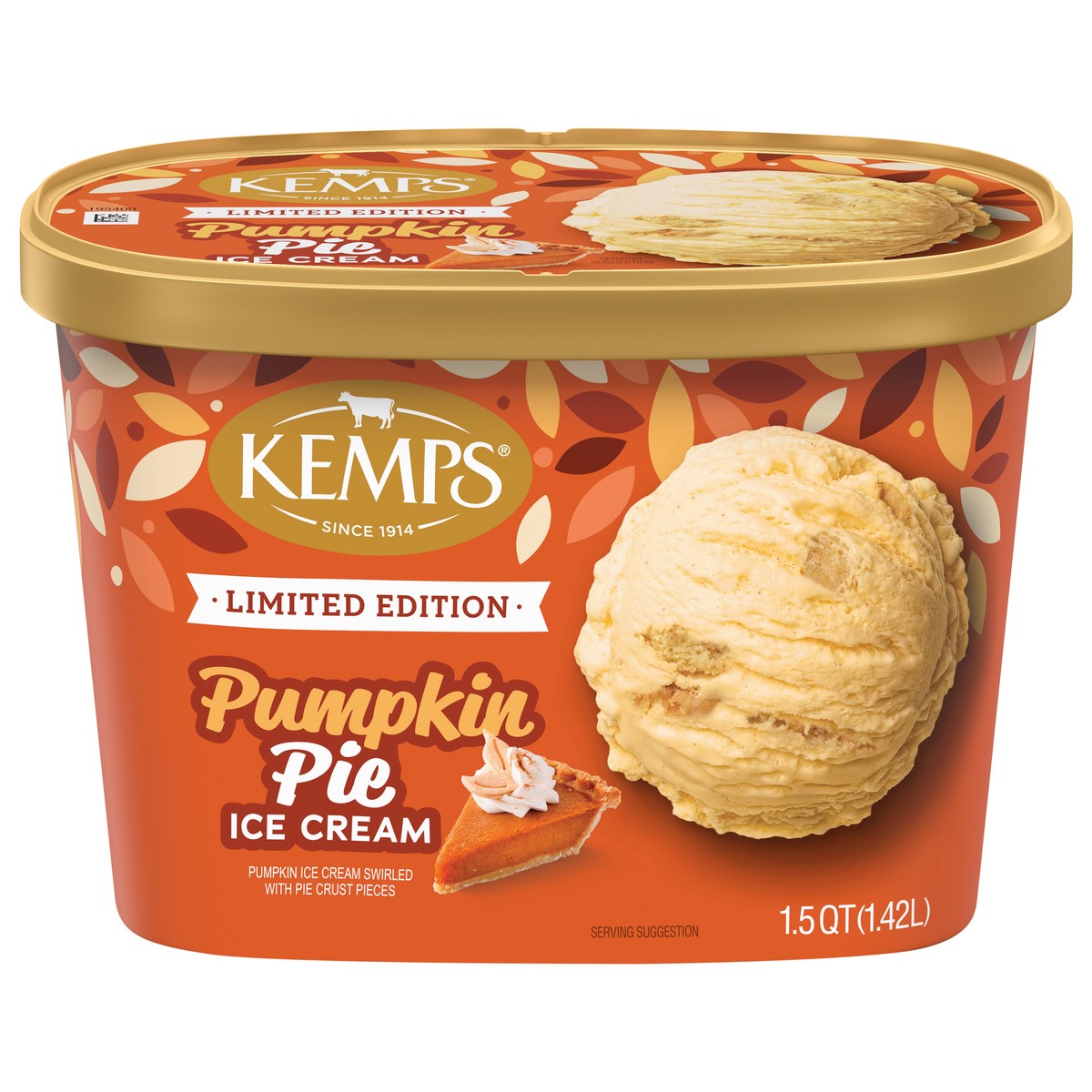 slide 1 of 9, Kemps Pumpkin Pie Ice Cream 1.5 Quart, 1.5 qt