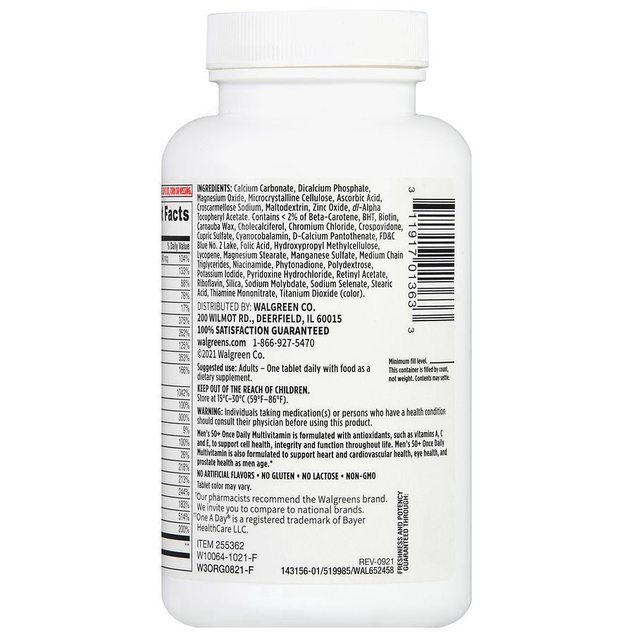 slide 4 of 5, Walgreens Men's 50+ Once Daily Multivitamin, 100 ct
