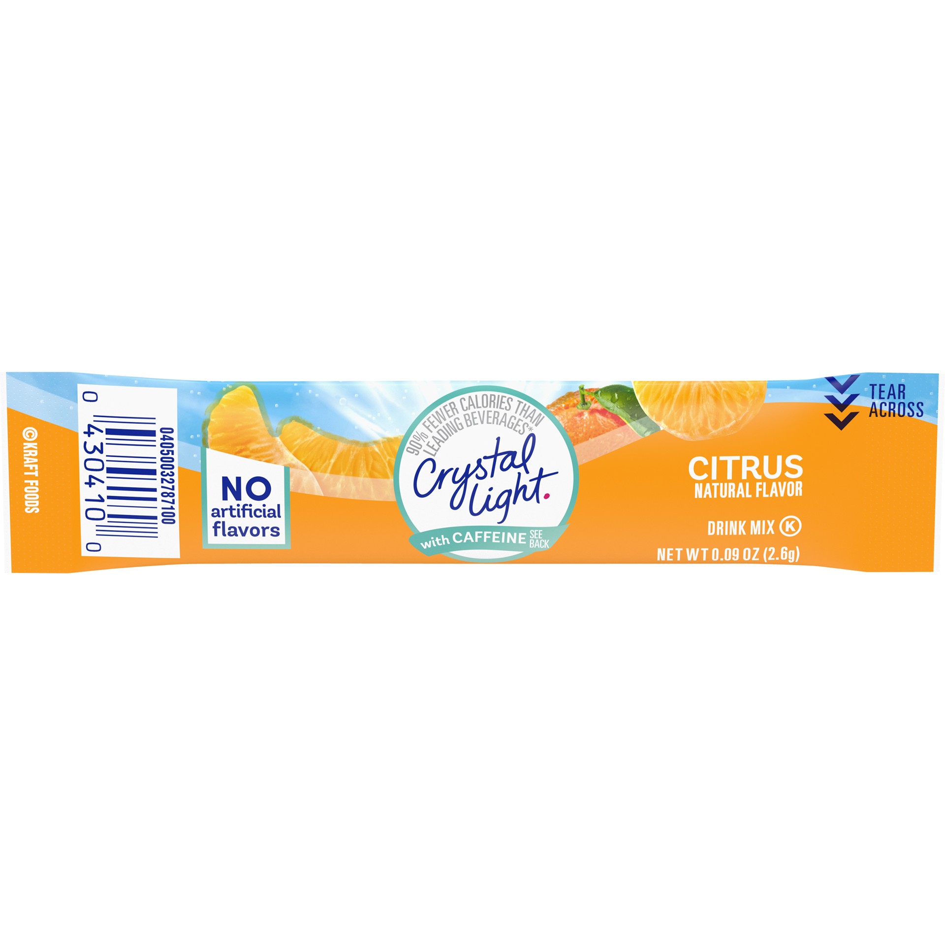 slide 1 of 8, Crystal Light On-the-Go Sugar Free Citrus Powdered Energy Drink Mix, Caffeinated, 0.09 oz Packet, 10 ct; 0.09 oz