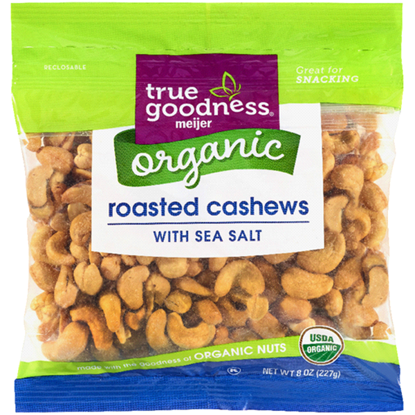 slide 1 of 1, True Goodness Organic Cashews Roasted Salted, 8 oz