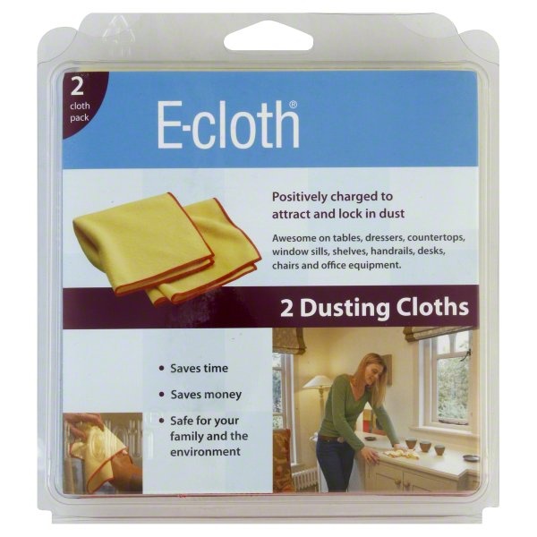 slide 1 of 1, E-Cloth Dusting Cleaning Cloths, 2 ct