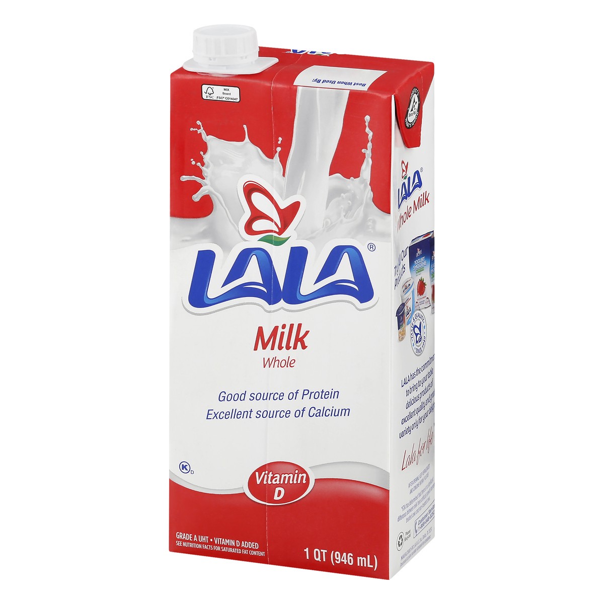 slide 3 of 9, LALA Uht Whole Milk, 1 qt