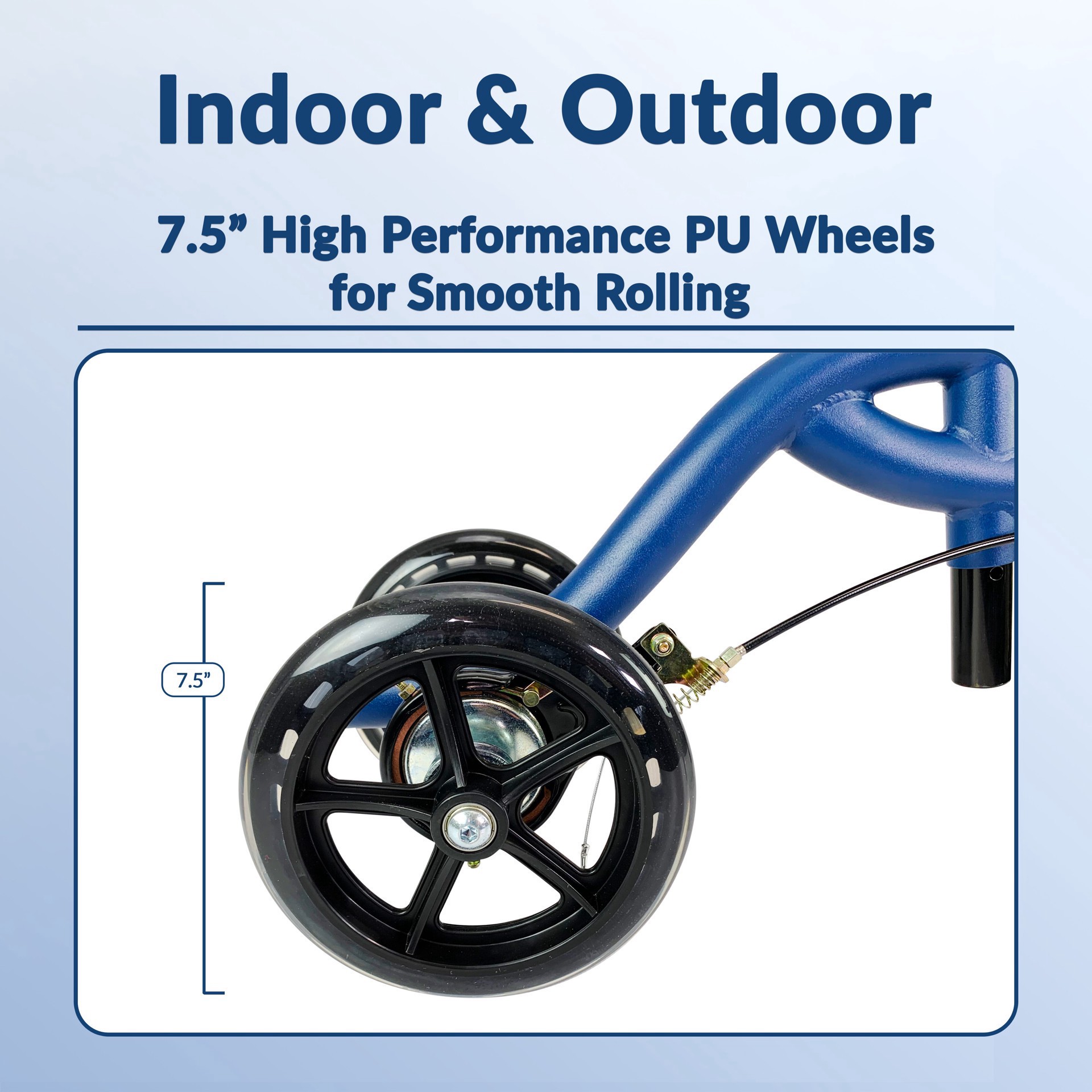 slide 7 of 8, Kneerover Evolution Steerable Seated Scooter Mobility Knee Walker In Blue, 1 ct