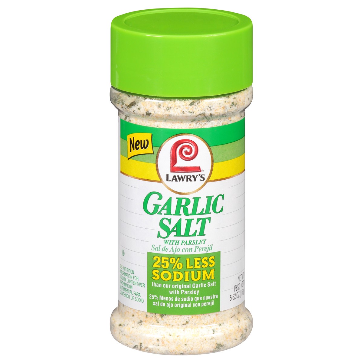 slide 9 of 11, Lawry's 25% Less Sodium Garlic Salt With Parsley, 5.62 oz, 5.62 oz