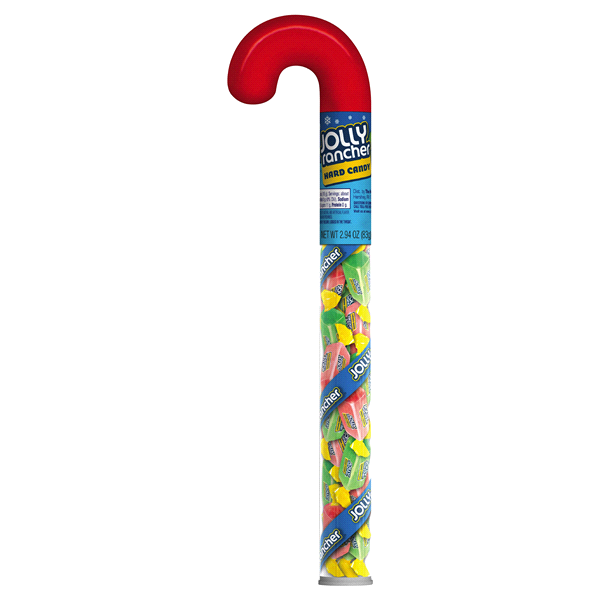 slide 1 of 1, Jolly Rancher Holiday Hard Candy Filled Cane, 2.94 oz