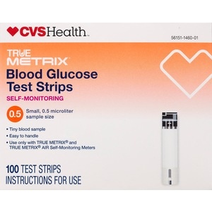 slide 1 of 1, CVS Health True Metrix Self Monitoring Blood Glucose Test Strips, 100 ct