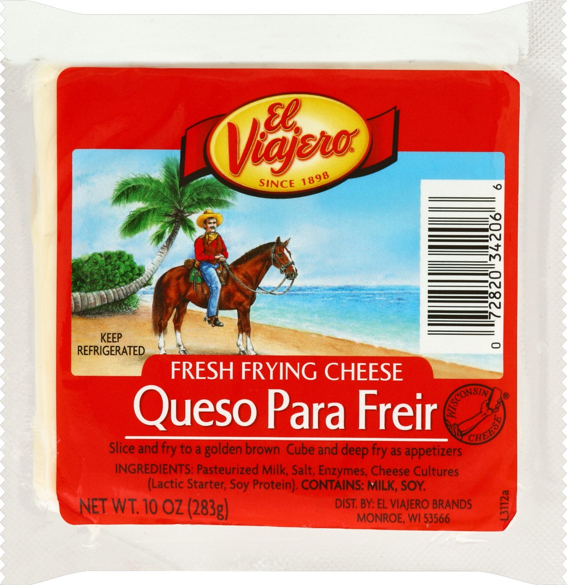 slide 5 of 5, El Viajero Queso Para Freir Fresh Frying Cheese, 10 oz