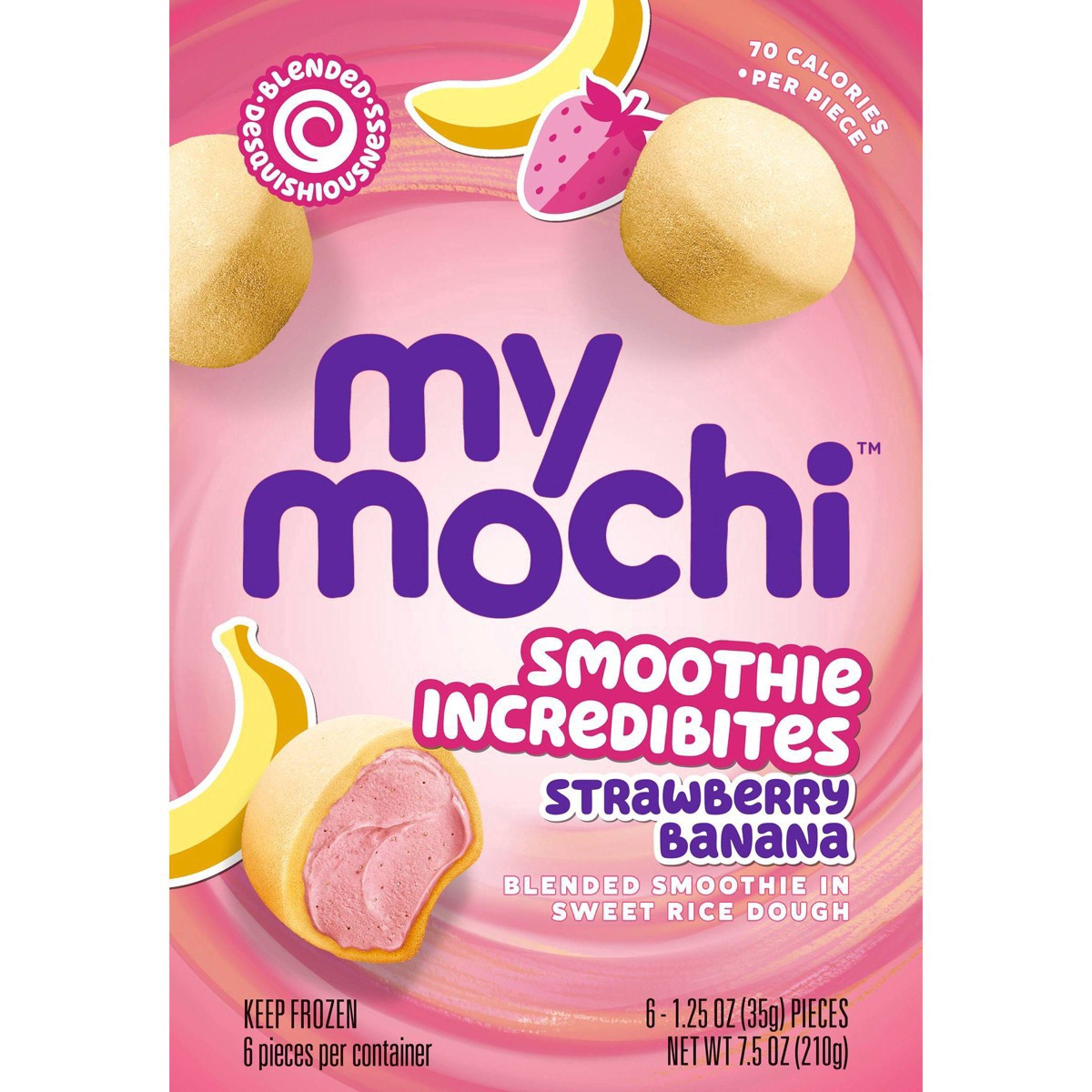 slide 6 of 7, My/Mochi Strawberry Banana Functional Smoothie 6 - 1.25 oz Pieces, 6 ct