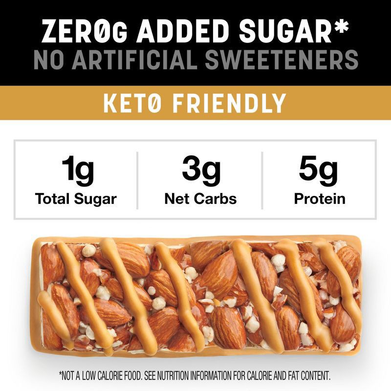 slide 3 of 6, KIND ZERO Caramel Almond & Sea Salt Nut Bars, 5 ct