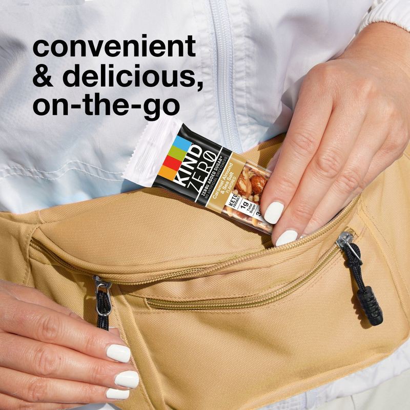 slide 4 of 6, KIND ZERO Caramel Almond & Sea Salt Nut Bars, 5 ct