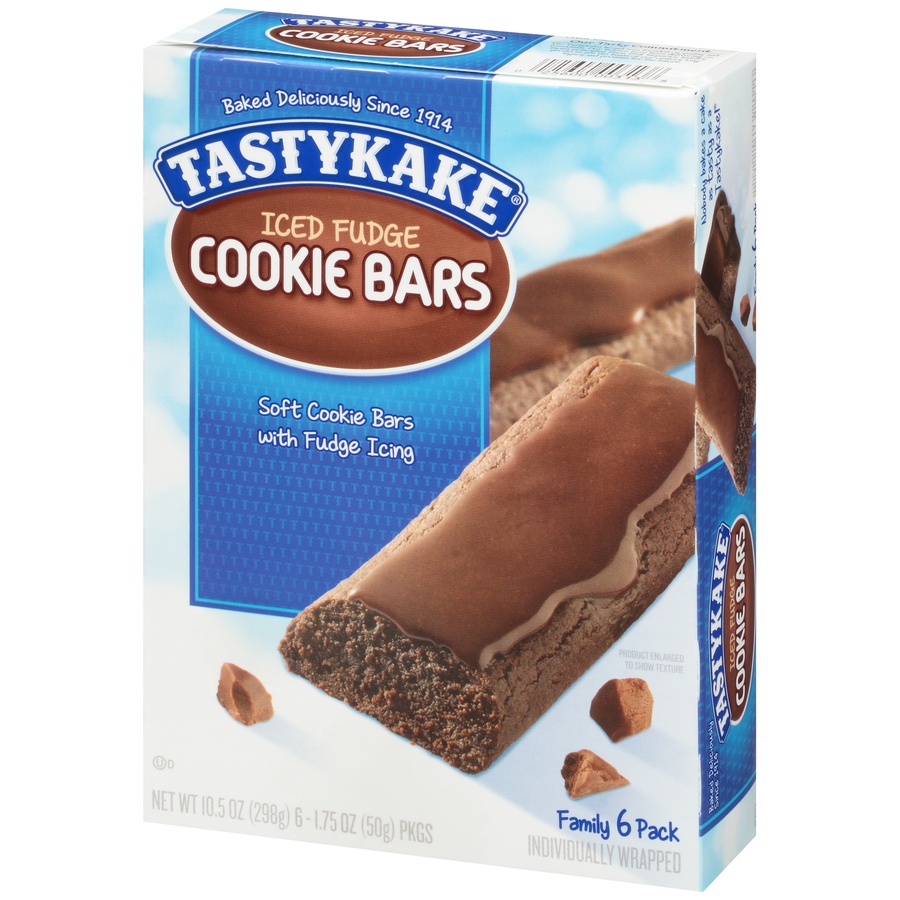 slide 3 of 8, Tastykake Iced Fudge Soft Cookie Bars, 6 ct