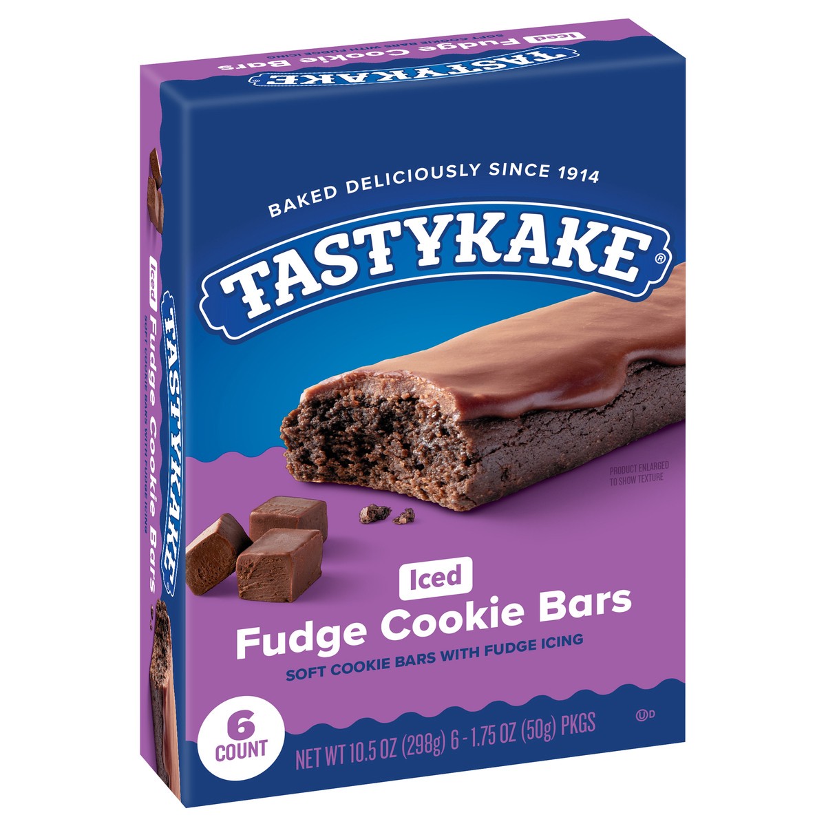 slide 12 of 13, Tastykake Iced Fudge Soft Cookie Bars, 6 ct