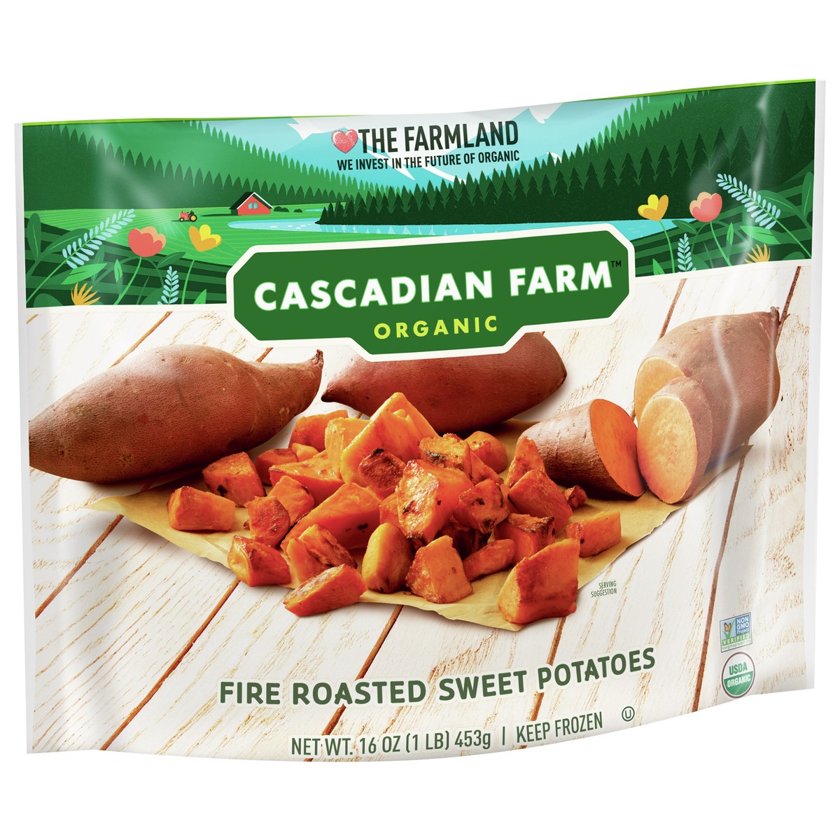 slide 2 of 9, Cascadian Farm Fire Roasted Sweet Potato, 16 oz