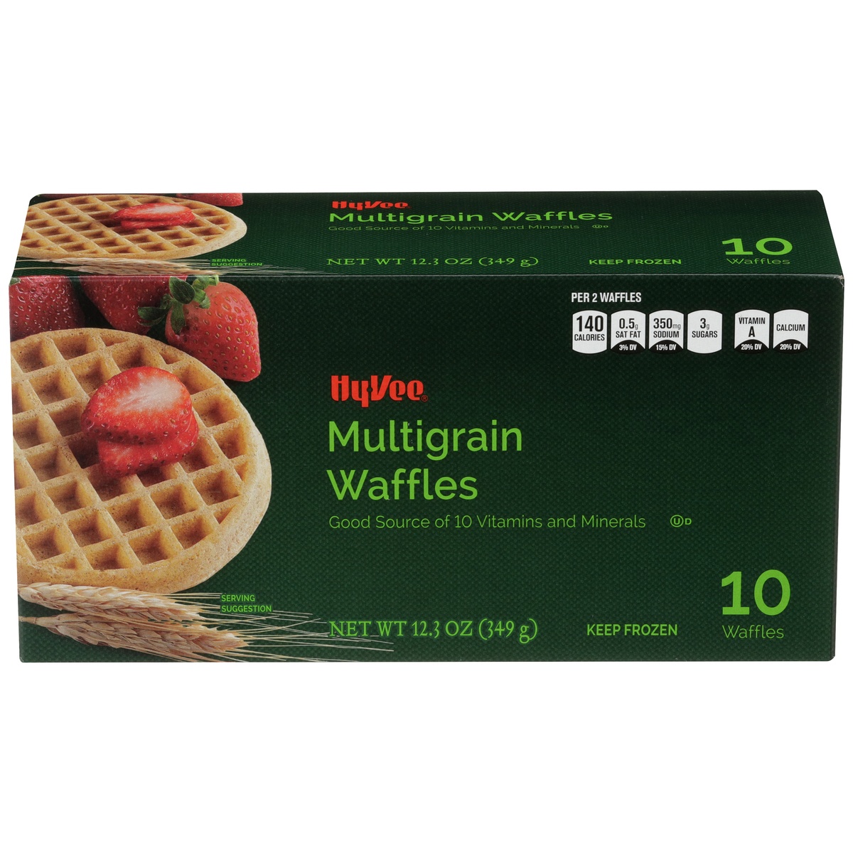 slide 1 of 1, Hy-vee Multigrain Waffles, 10 ct; 12.3 oz
