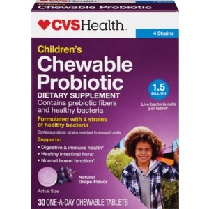 slide 1 of 1, CVS Health Children's Chewable Probiotic Tablets Grape, 30 ct