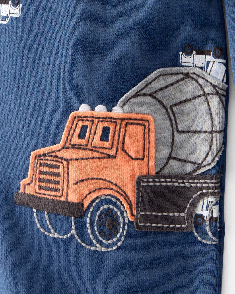 slide 2 of 4, Carter's Carters Baby Boy Construction Print 100% Cotton Long-Sleeve 2-Way Zip 1-Piece Pajamas - Blue Blue 18M, 1 ct