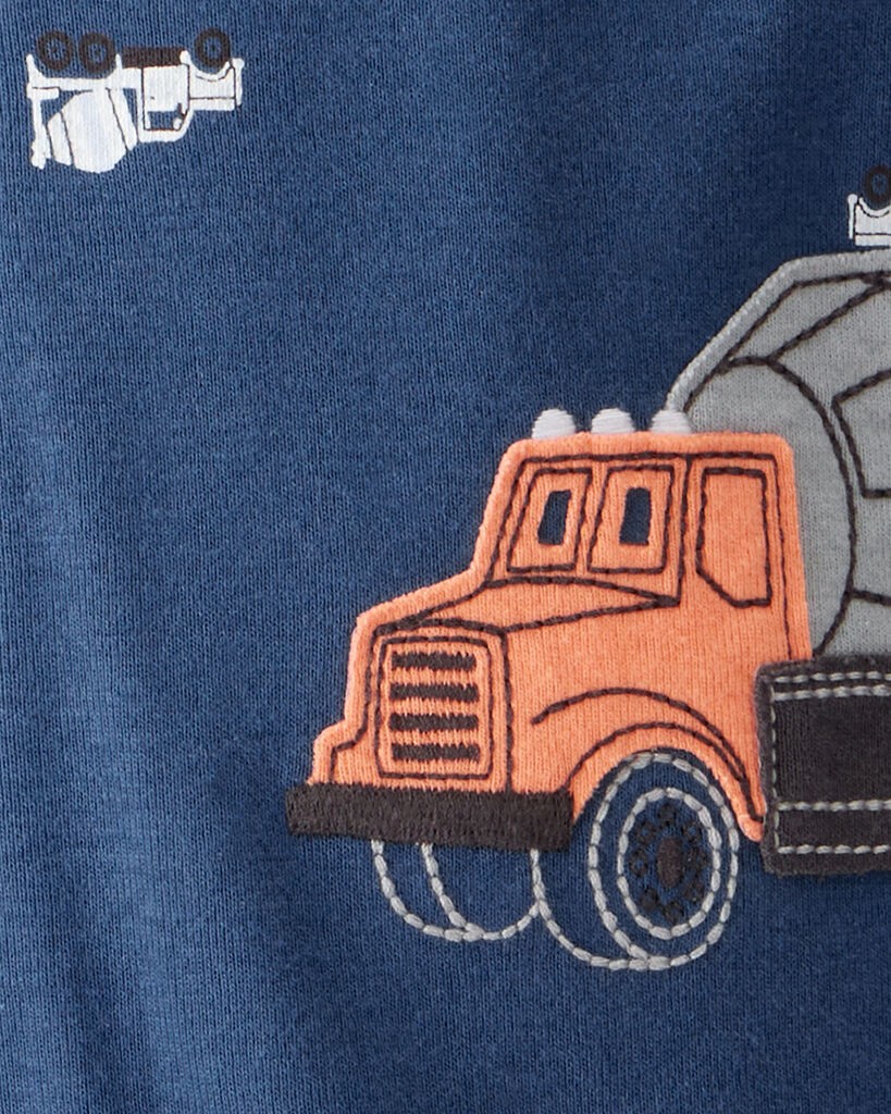 slide 3 of 4, Carter's Carters Baby Boy Construction Print 100% Cotton Long-Sleeve 2-Way Zip 1-Piece Pajamas - Blue Blue 18M, 1 ct