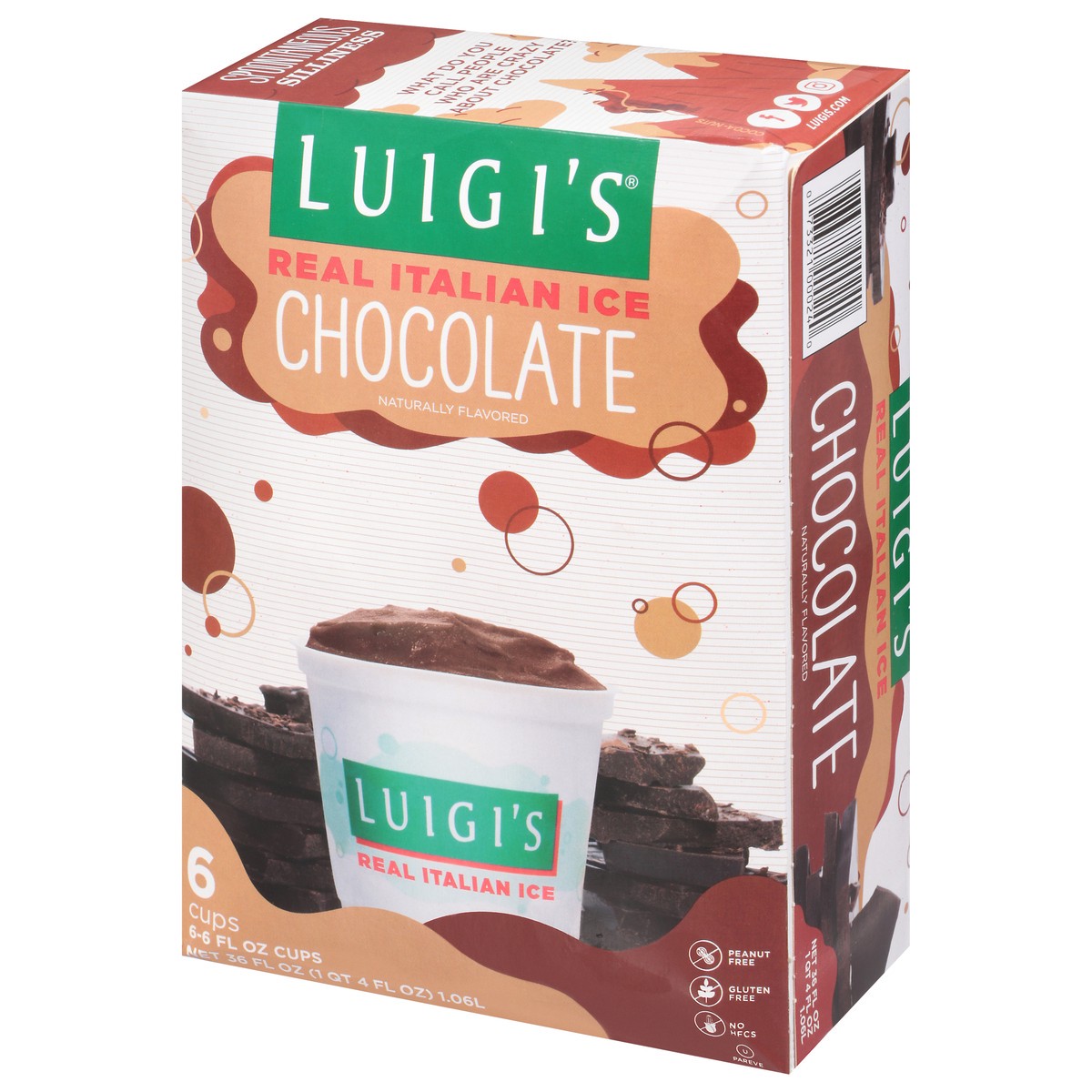 slide 3 of 9, Luigi's Chocolate Real Italian Ice 6 - 6 fl oz Cups, 6 ct