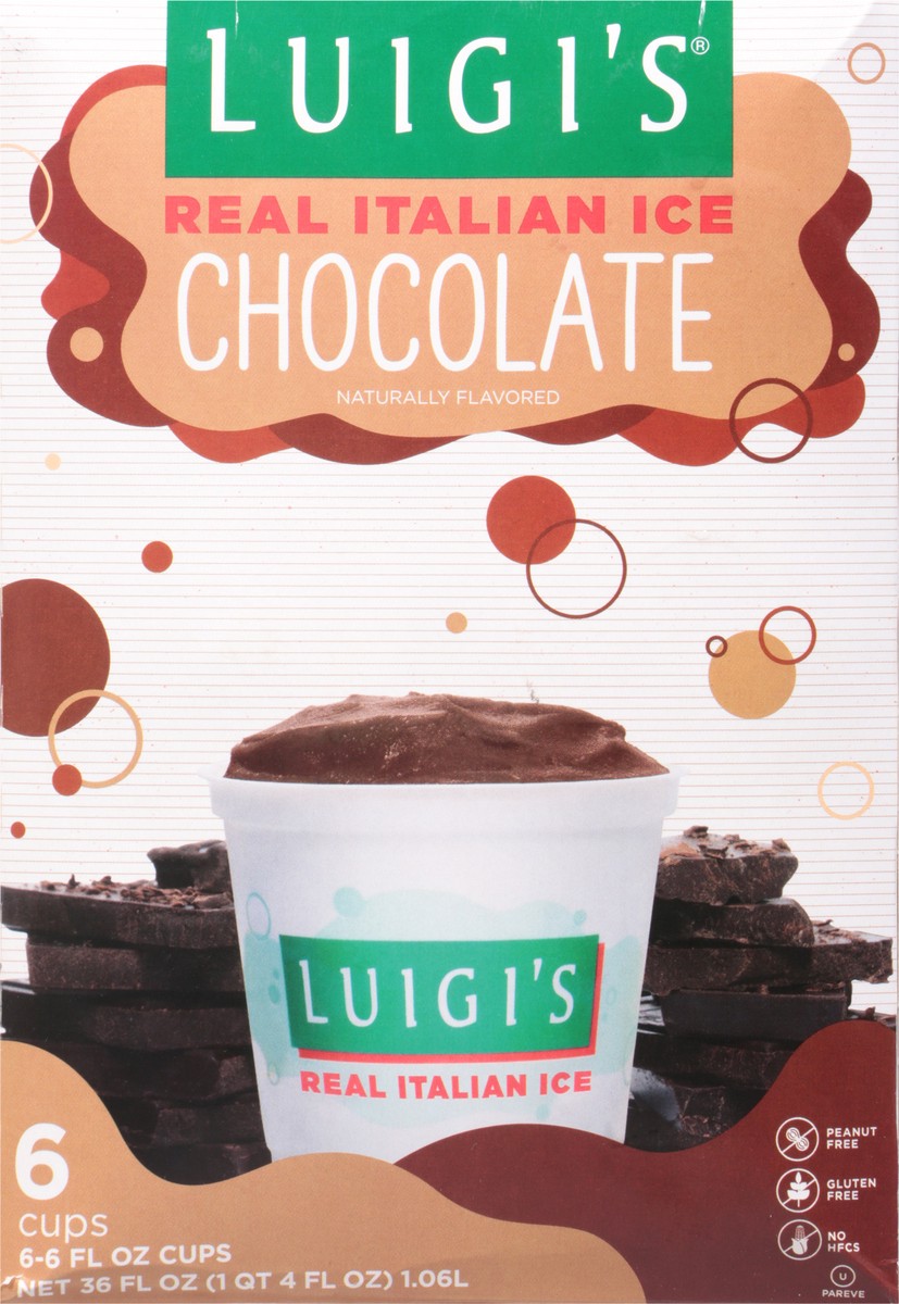 slide 6 of 9, Luigi's Chocolate Real Italian Ice 6 - 6 fl oz Cups, 6 ct