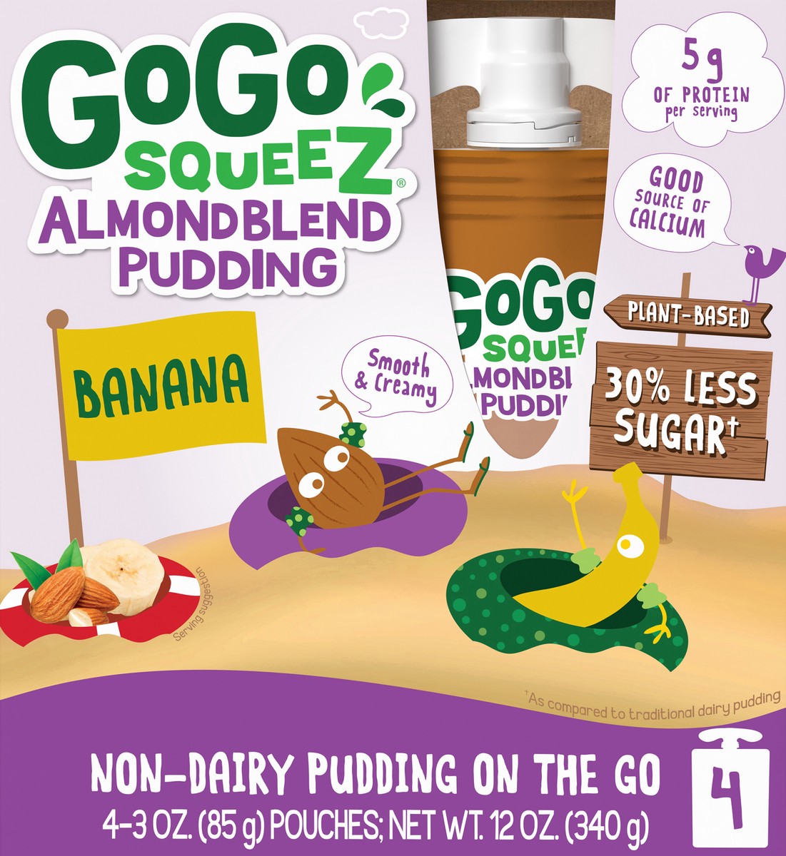 slide 4 of 7, GoGo Squeez 4 Pack Banana Almond Blend Pudding 4 ea, 4 ct