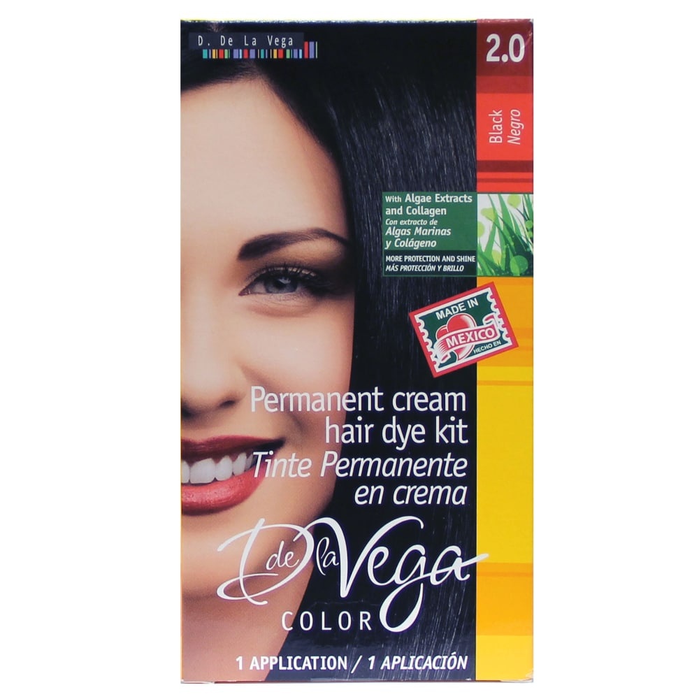 slide 1 of 1, De La Vega Black Permanent Cream Hair Dye Kit, 1 ct