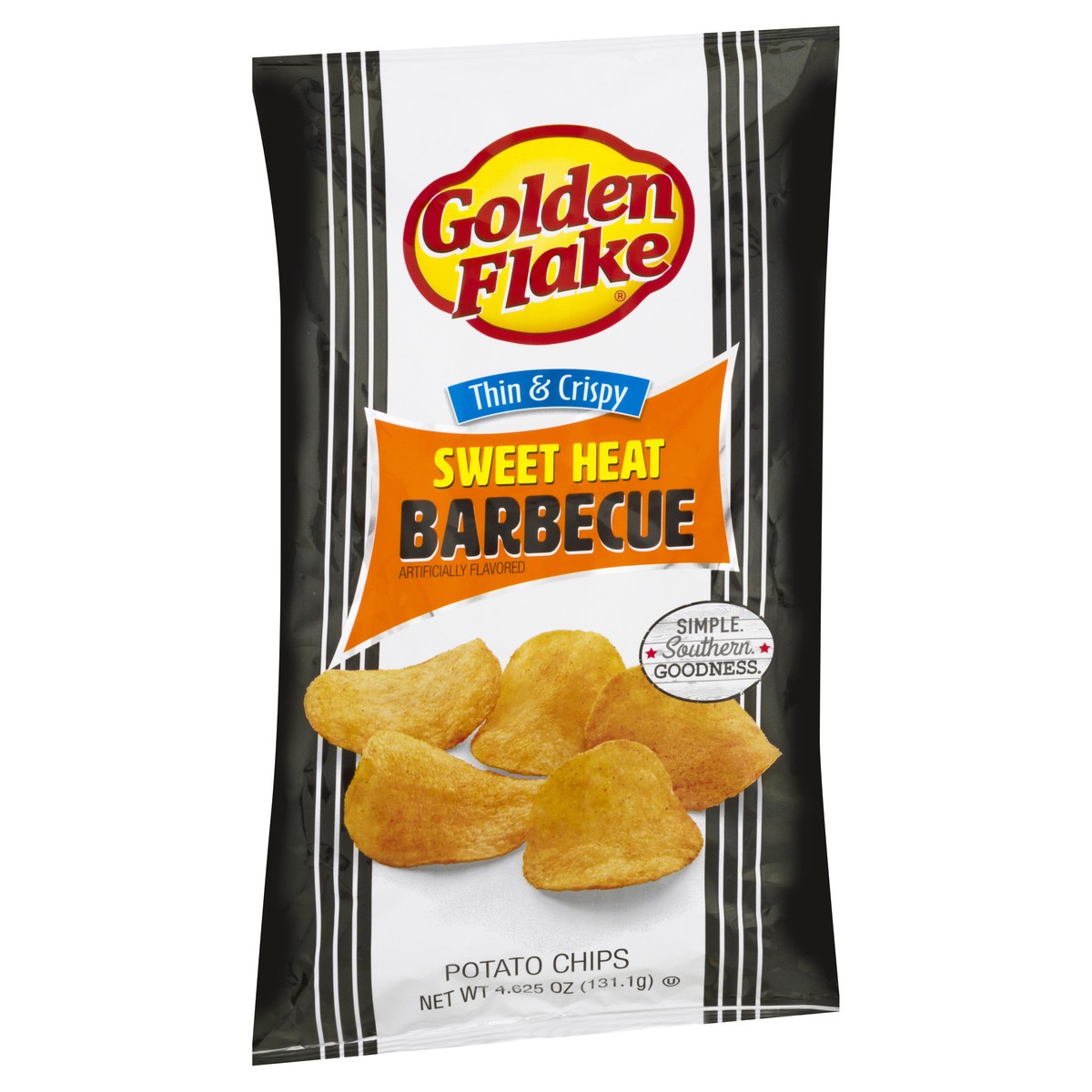 slide 4 of 10, Golden Flake Sweet Heat BBQ Potato Chips, 4.625 oz