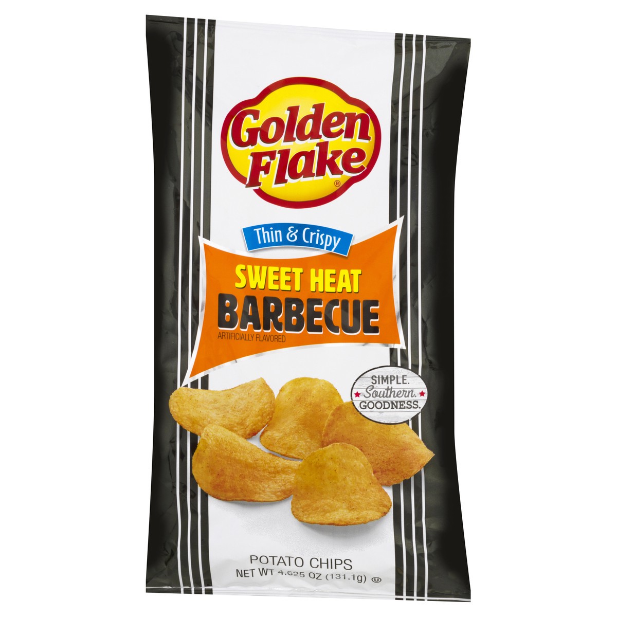 slide 8 of 10, Golden Flake Sweet Heat BBQ Potato Chips, 4.625 oz