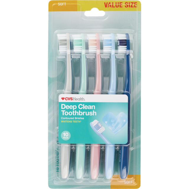 slide 1 of 1, Cvs Health Manual Toothbrush Value Pack, 10 Ct, 10 ct