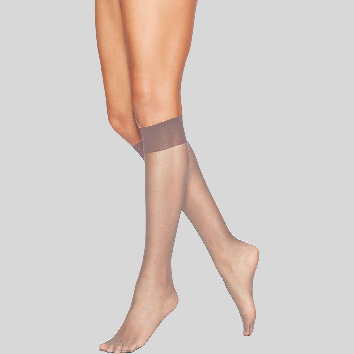 slide 1 of 1, L'eggs Everyday Sheer Toe Knee Highs, Nude One Size, 10 ct