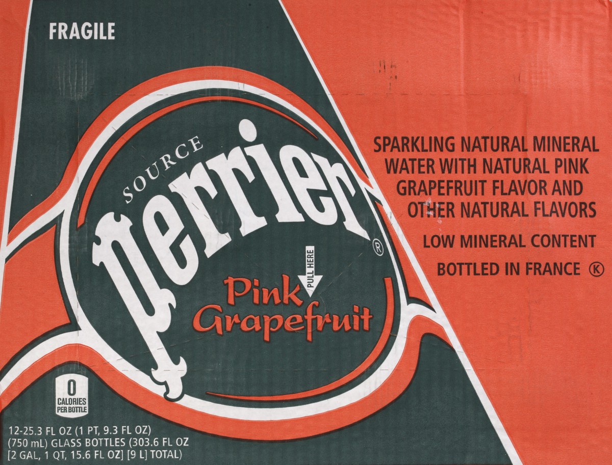 slide 3 of 6, Perrier Pink Grapefruit Flavored Sparkling Water, Glass Water Bottles (Pack of 12) - 303.60 oz, 303.60 oz