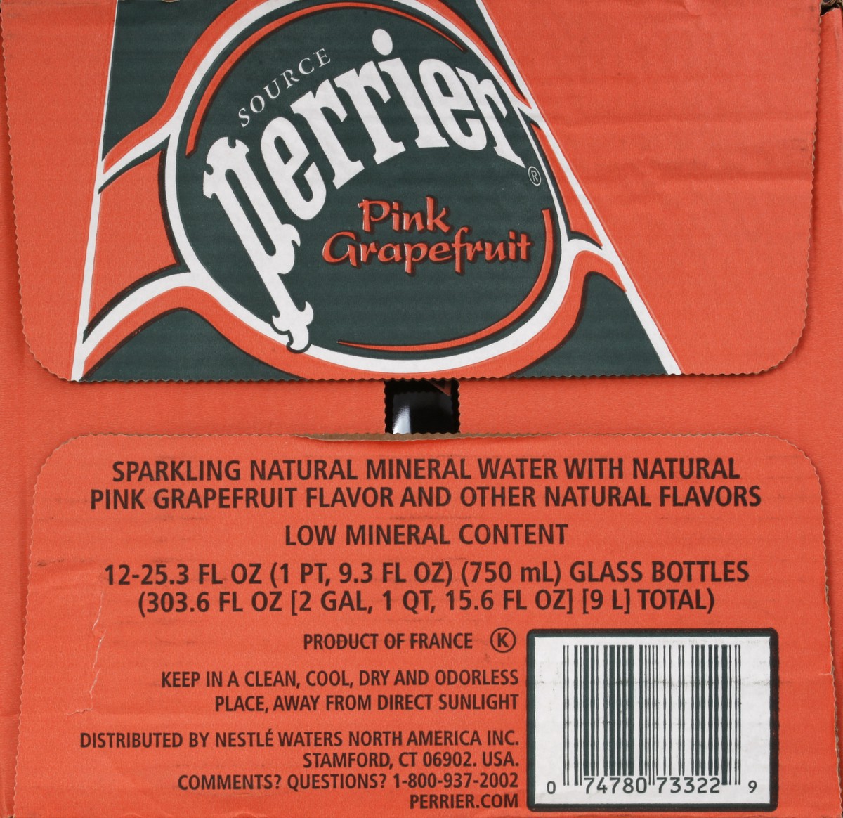 slide 6 of 6, Perrier Pink Grapefruit Flavored Sparkling Water, Glass Water Bottles (Pack of 12) - 303.60 oz, 303.60 oz