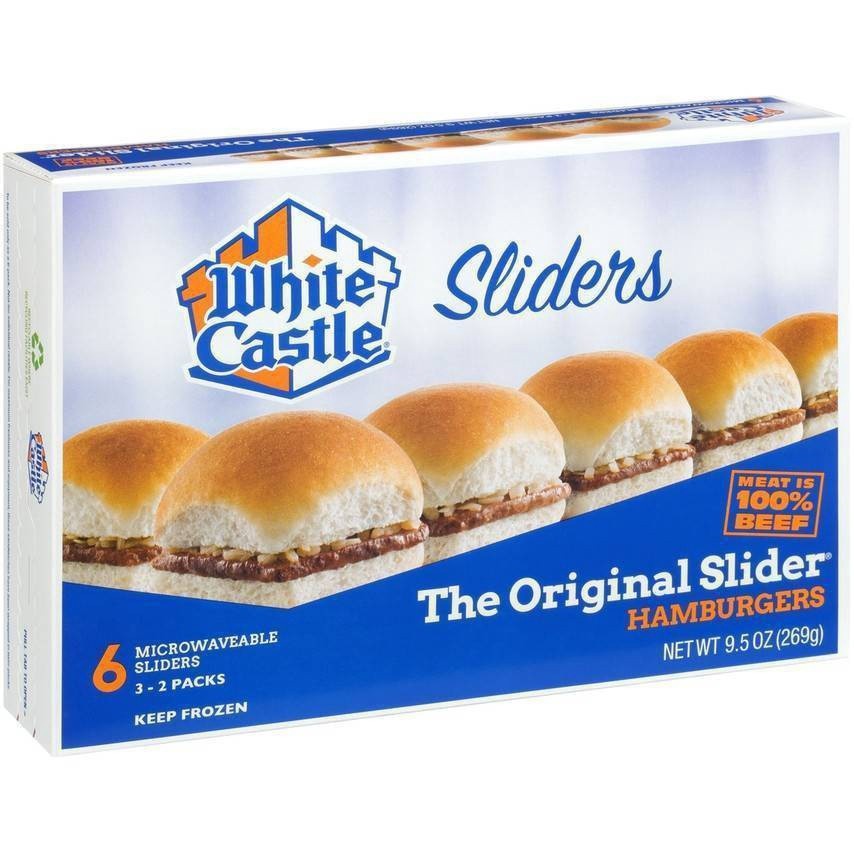 slide 1 of 9, White Castle Hamburgers, 6 ct