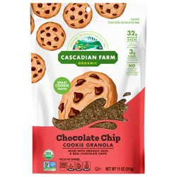 Cascadian Farm Organic Chocolate Chip Cookie Granola, Whole Grain and Fiber, 11 oz