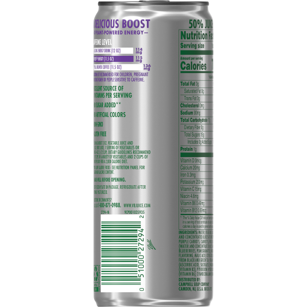 slide 13 of 29, V8 +Energy Pomegranate Blueberry Juice Energy Drink- 11.5 fl oz, 11.5 oz