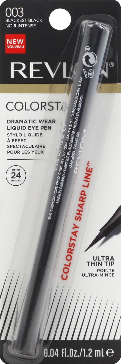 slide 8 of 9, Revlon Blackest Black 003 Dramatic Wear Ultra Thin Tip Liquid Eye Pen 0.04 oz, 0.04 oz