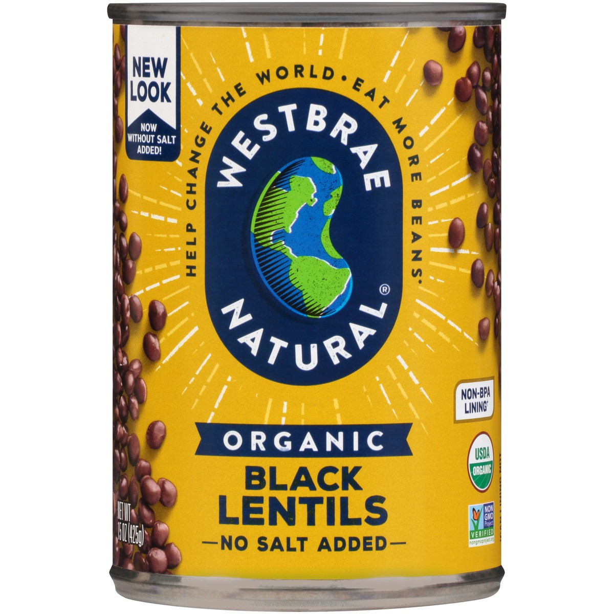 slide 8 of 9, Westbrae Natural Organic Black Lentils 15 oz. Can, 15 oz