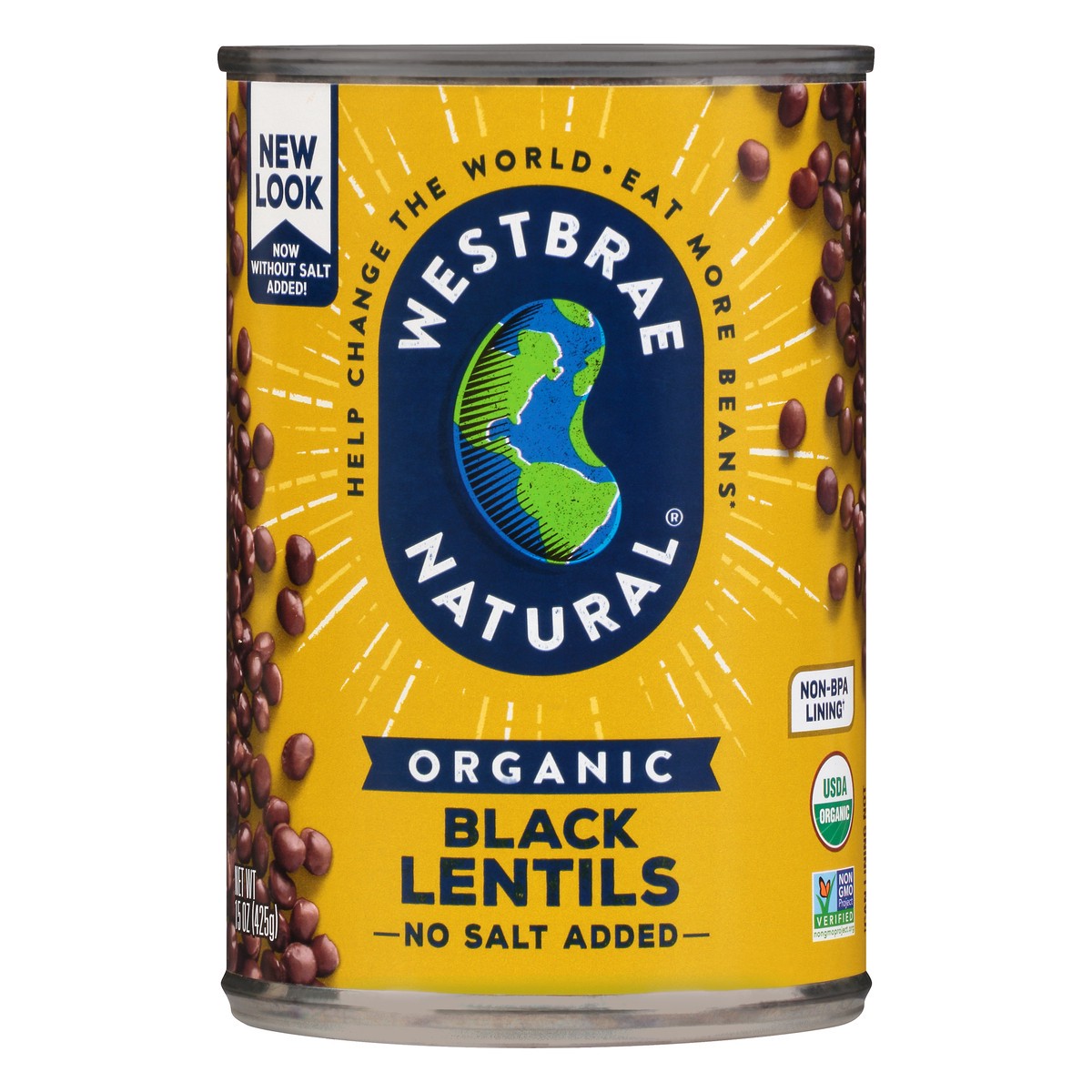 slide 9 of 9, Westbrae Natural Organic Black Lentils 15 oz. Can, 15 oz