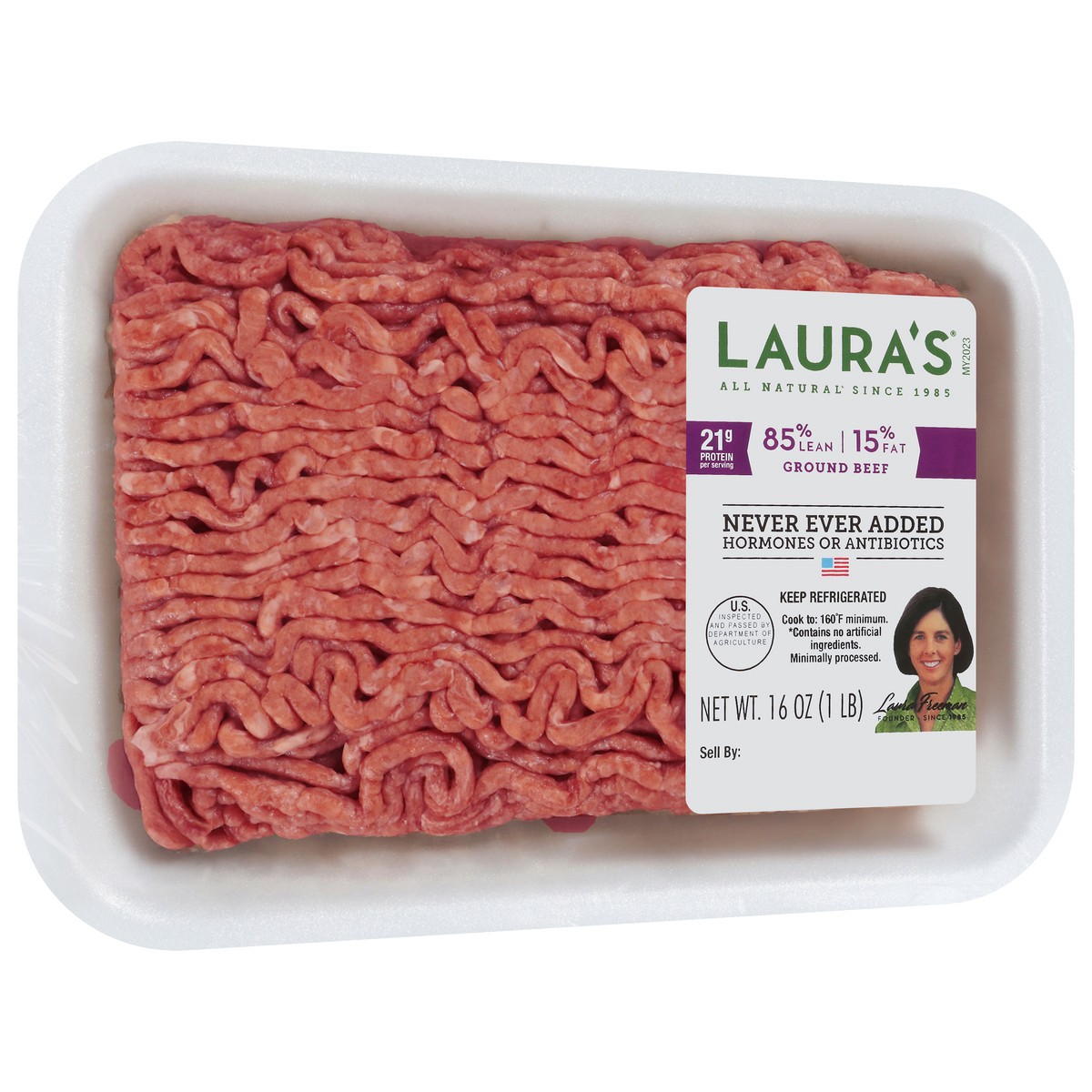 slide 7 of 13, Laura's Lean Beef 85% Lean 15% Fat Fine Ground Beef, 16 oz