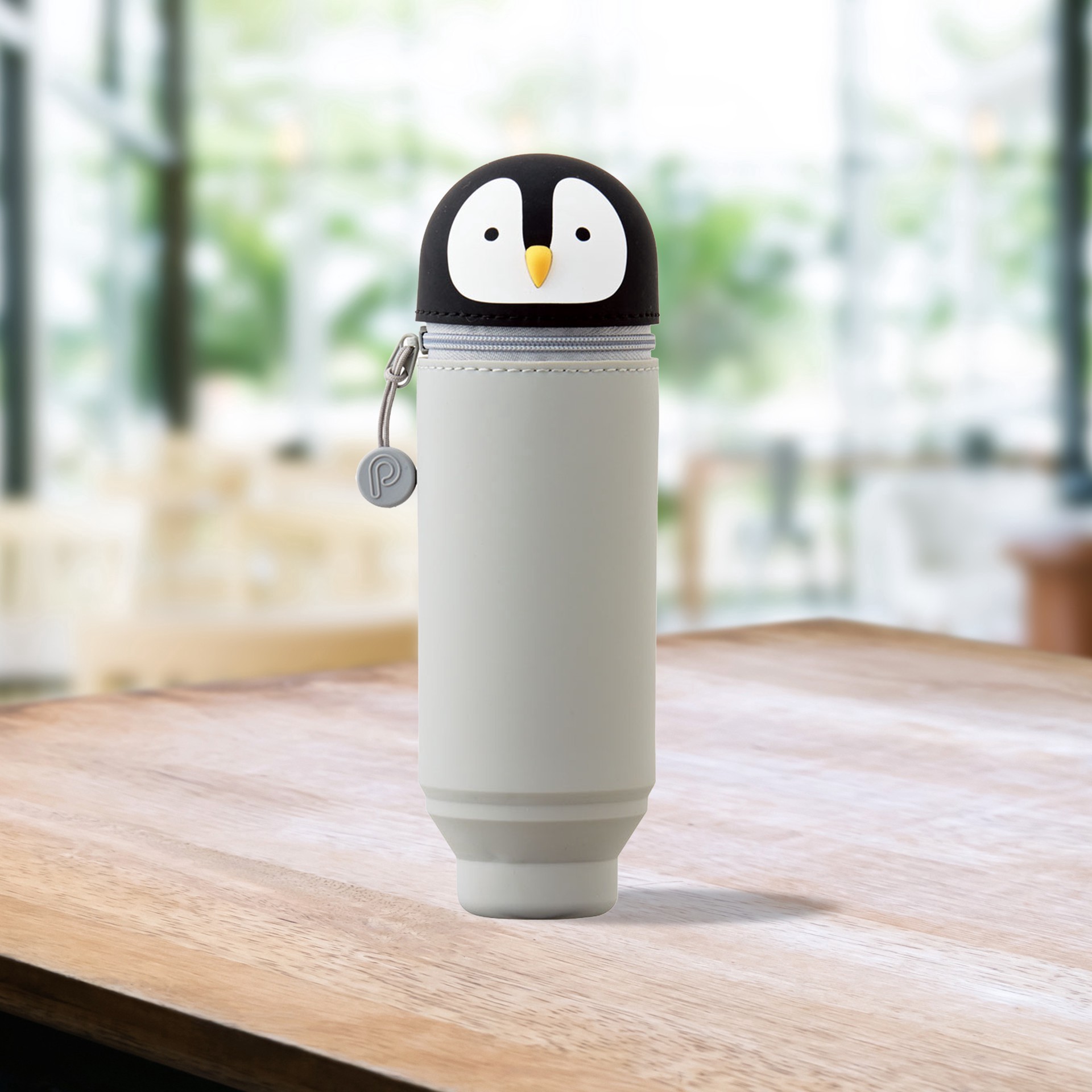 slide 2 of 2, Itoya Punilabo 9" Penguin Stand-Up Pen Case, 9 in