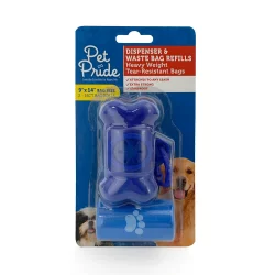 Pet Pride Heavy Weight Tear-Resistant Dispenser & Waste Bag Refills
