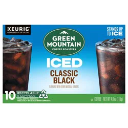 Green Mountain Coffee Roasters ICED Classic Black, Single Serve Keurig K-Cup Pods, Medium Roast Iced Coffee, 10 Count
