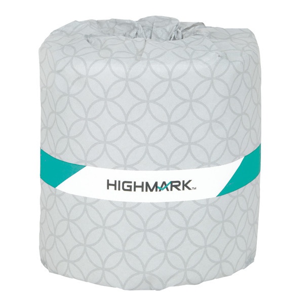 slide 1 of 1, Highmark 2-Ply Bathroom Tissue, 100% Recycled, White, 336 Sheets Per Roll, Case Of 48 Rolls, 336 ct