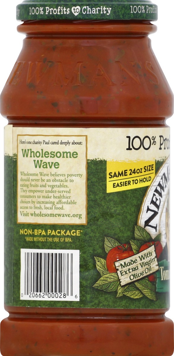 slide 3 of 6, Newman's Own Pasta Sauce, Tomato & Basil Bombolina, 24 oz