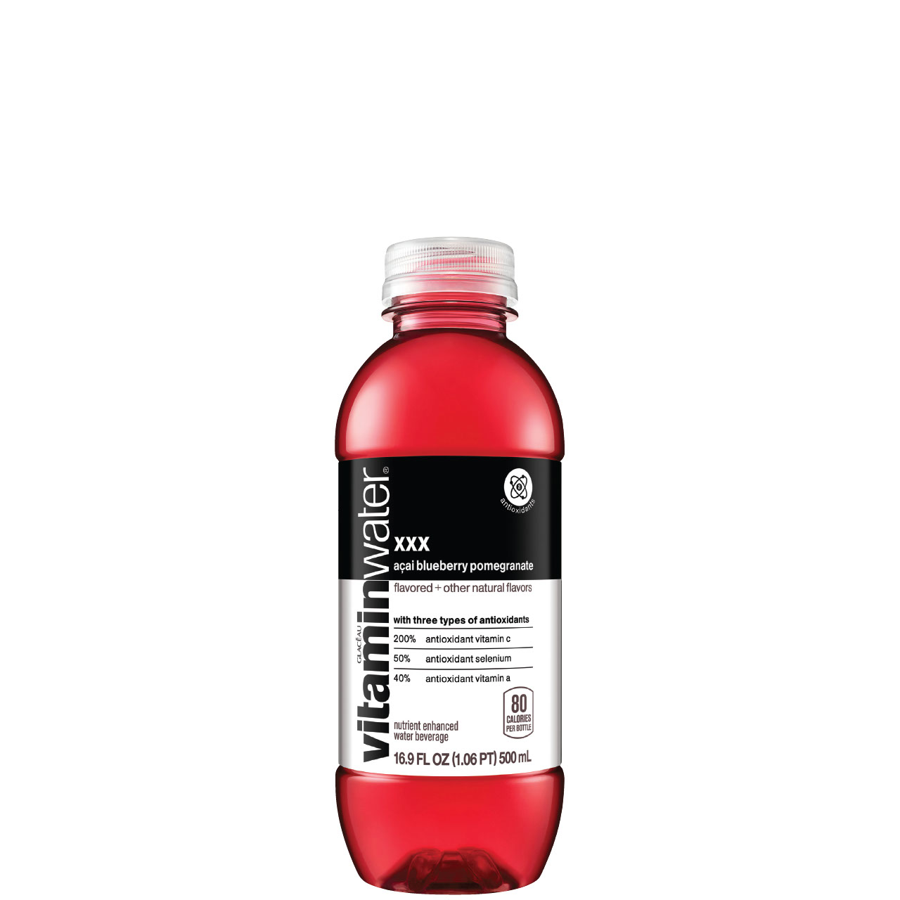 slide 1 of 1, Vitaminwater Xxx, Electrolyte Enhanced Water W/ Vitamins, Açai-Blueberry-Pomegranate Drink- 16.9 fl oz, 16.9 fl oz