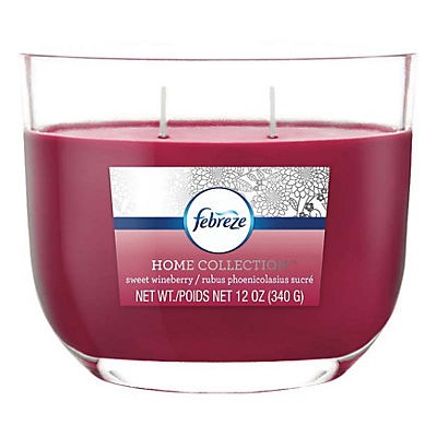 slide 1 of 1, Febreze Home Collections Sweet Wineberry Dual Wick Candle, 12 oz